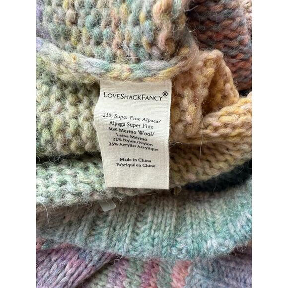 LoveShackFancy RARE Wool Alpaca Pastel Blossom Stripe Sweater Joggers size XS - Picture 11 of 15
